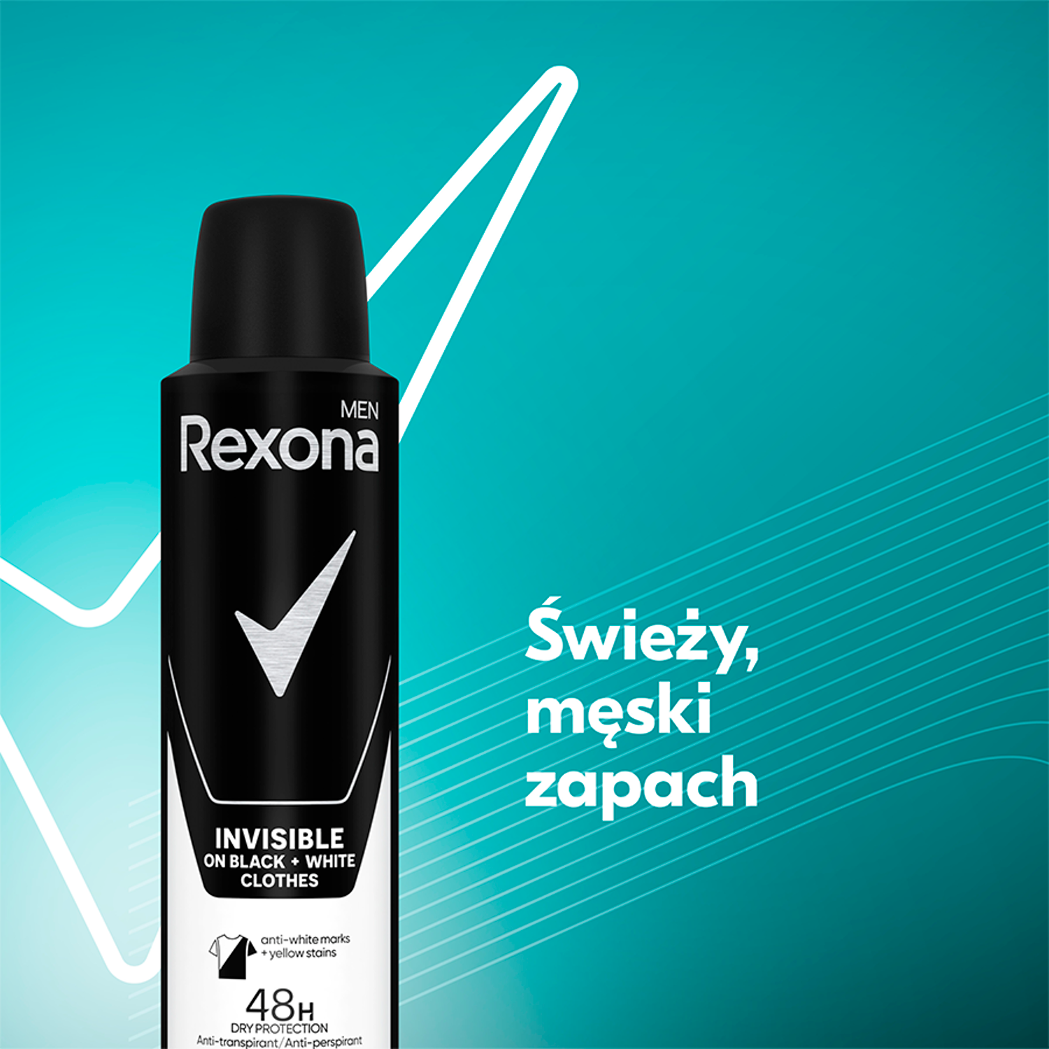 Déodorant anti-transpirant Rexona pour hommes, spray invisible 150 ml