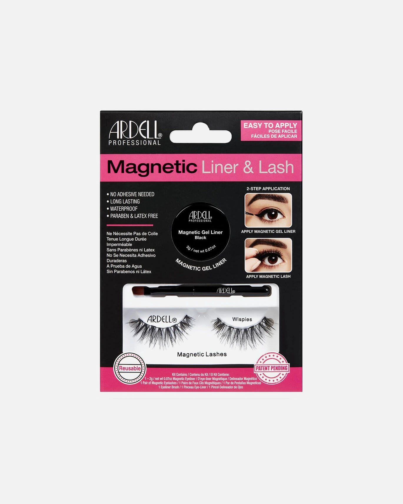 Ardell Kit de Faux-Cils magnétiques avec Gel Liner Noir (2gr) Wispies