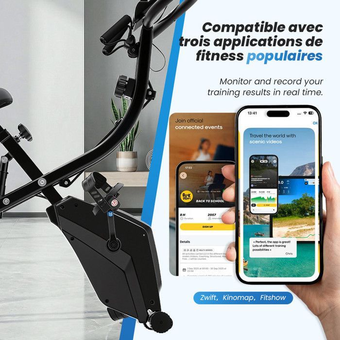 KZYNTH KB-S2 4-in-1 Klapp-Heimtrainer — 8 kg Schwungrad, 16 Widerstandsstufen, Cardio, Vernetzt (App)
