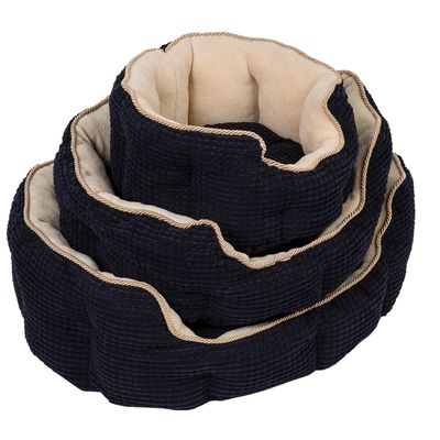 Cozy Kingdom knuffelbed - Zwart/beige
