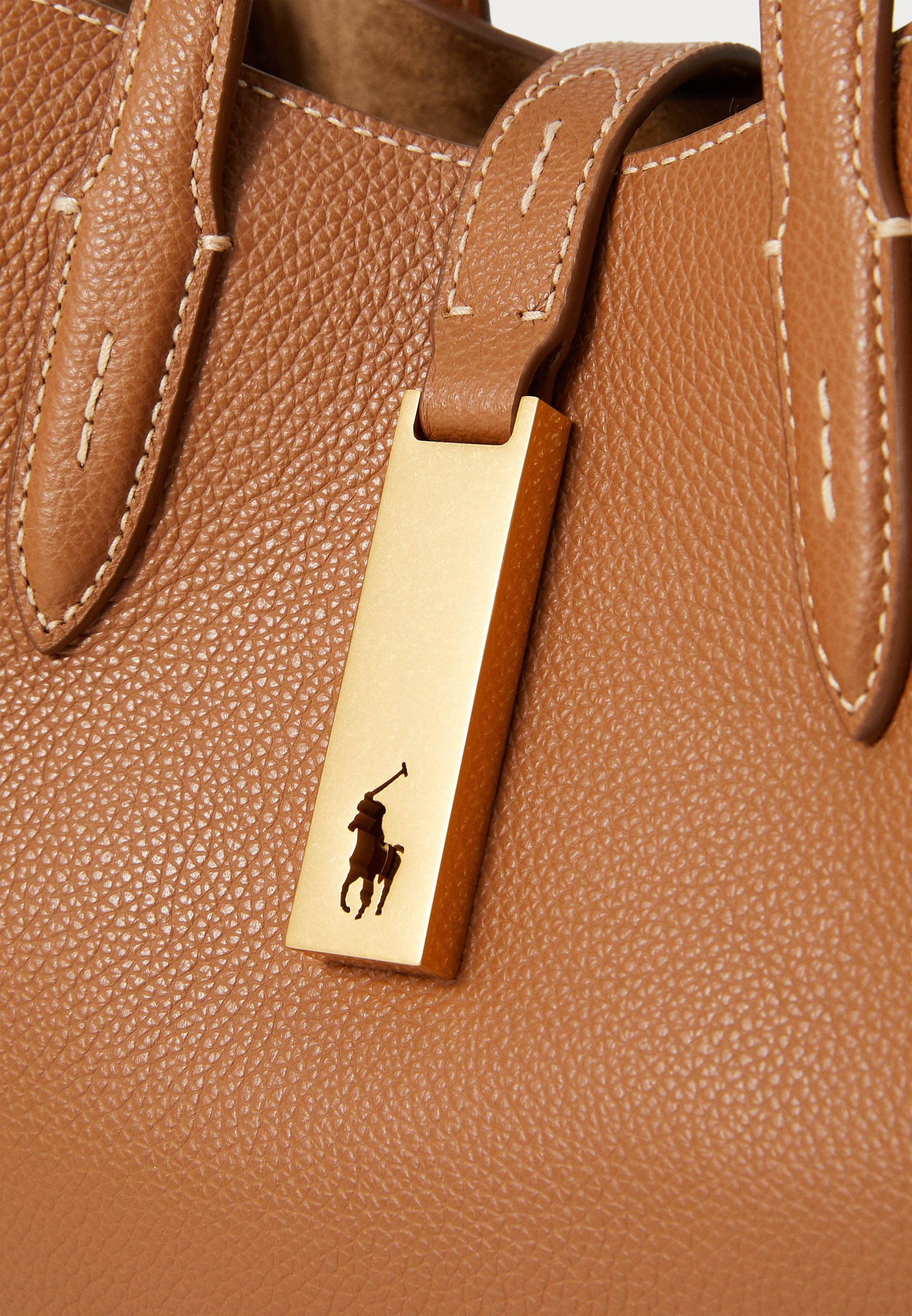 Polo Ralph Lauren SMALL TOTE - Handtas - toffee