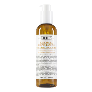 Kiehl's Calendula Deep Cleansing Foaming Face Wash, rauhoittava kasvojenpuhdistusaine rasvaiselle iholle, 230 ml