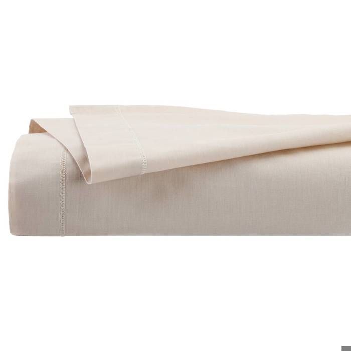 Sábana plana de percal beige 