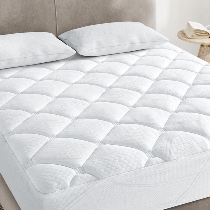 Cubrecolchón de 140x200 cm - INRE, Confort óptimo - Suave, antiácaros, transpirable - Para colchones dobles - Lavable
