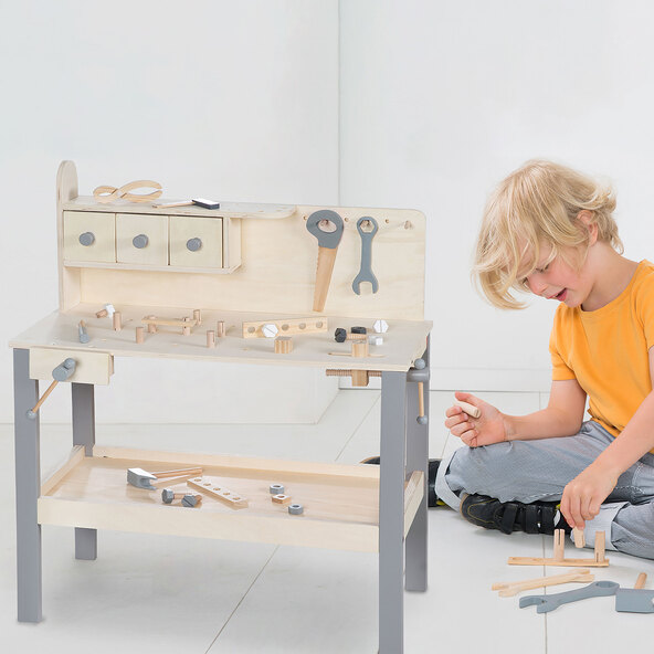 Children's workbench with tool set