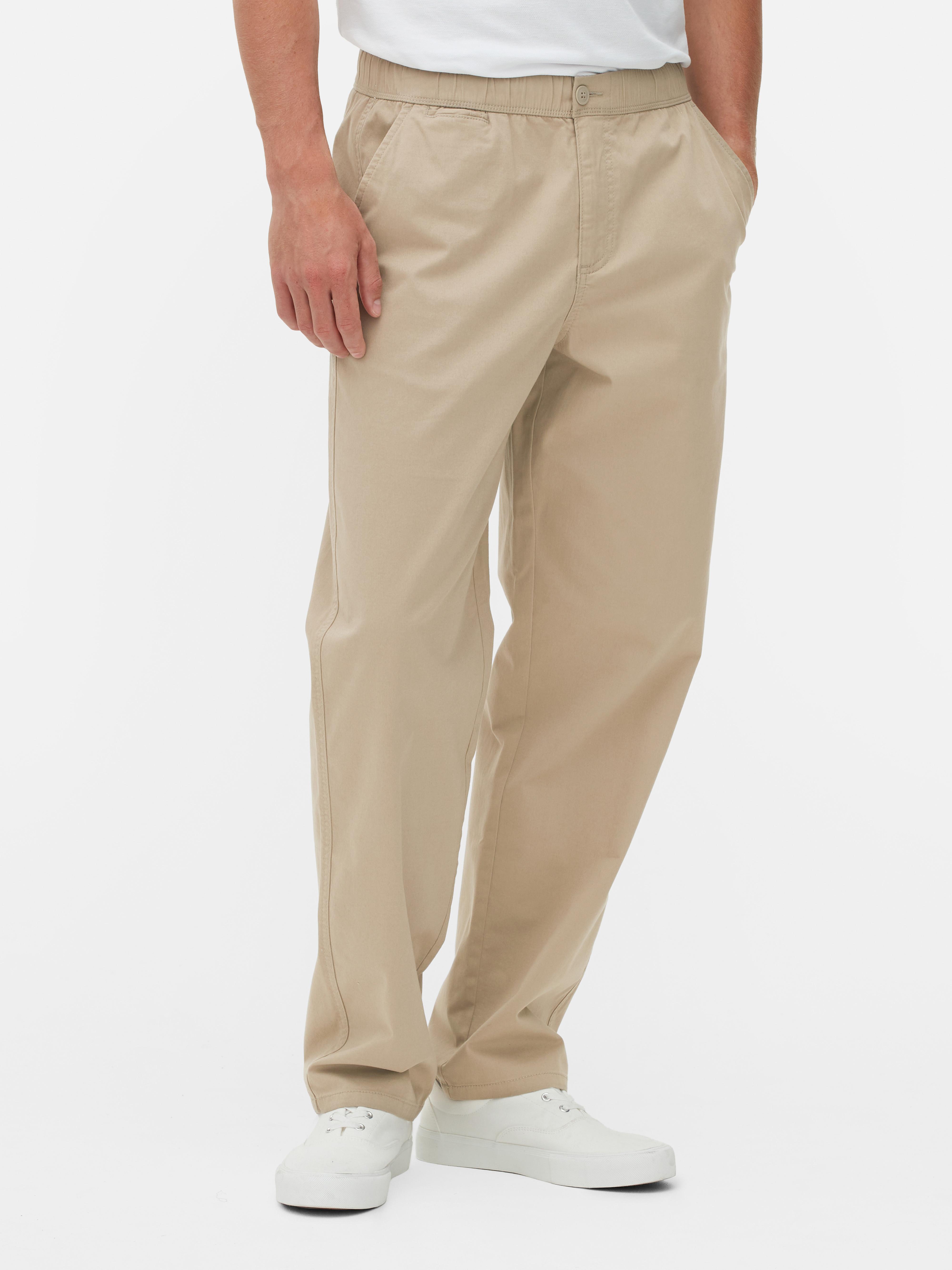 Pantaloni cu talie elastică. Acești pantaloni eleganți cu talie elastică sunt extrem de confortabili și se potrivesc perfect.