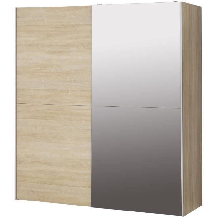 2-türiger Schiebetürenschrank mit Spiegel – Sonoma-Eiche – B 170,3 x T 61,2 x H 190,5 cm – ULOS