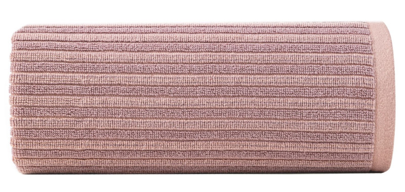 Ręcznik Avinion 70x140 pudrowy frotte z bordiurą w pasy 500 g/m2