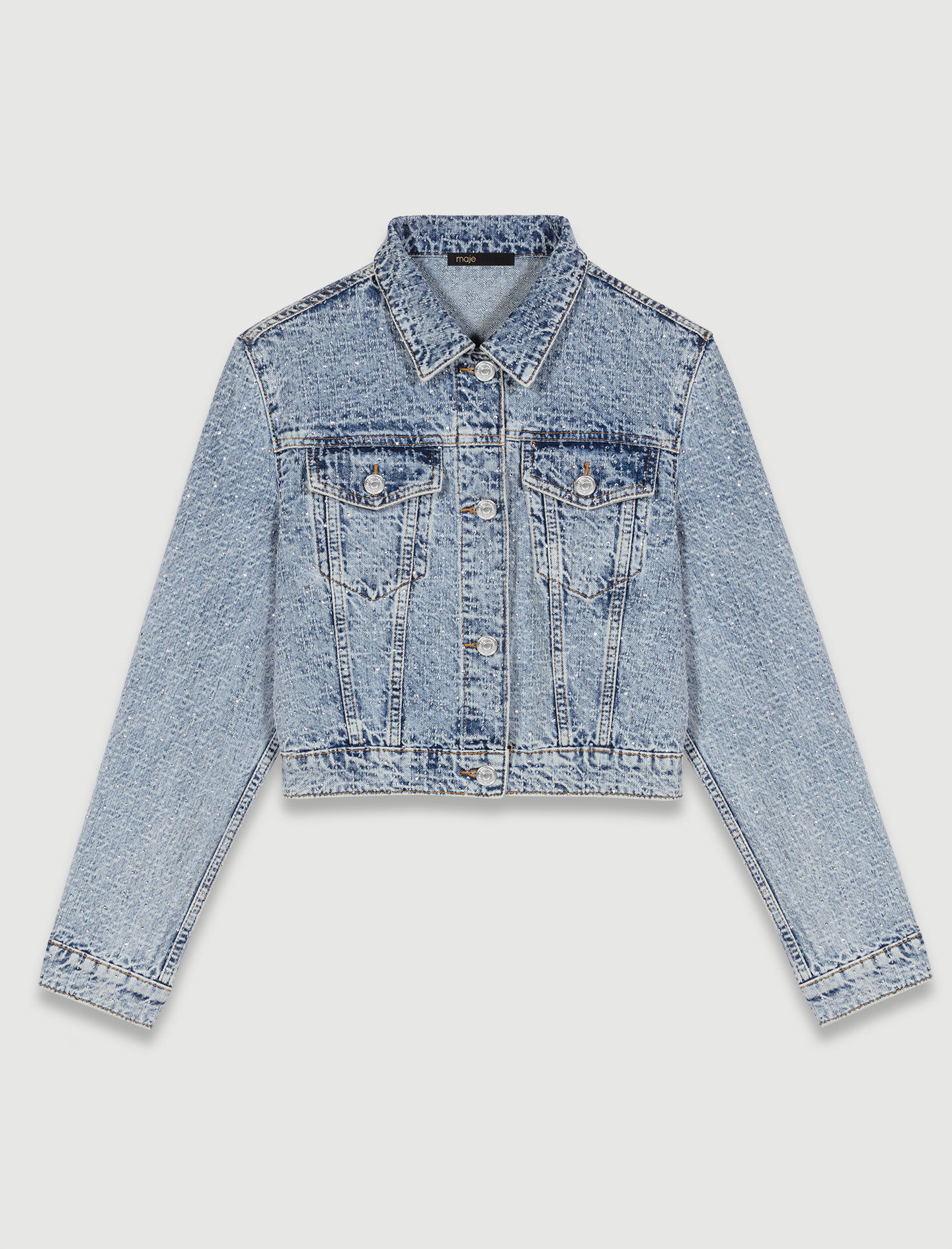 Jachetă scurtă din denim - Albastră