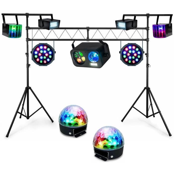9 Powerful LED Gobo and Strobe Light Shows + 1 3M Steel Rig for PA DJ LED Sound System