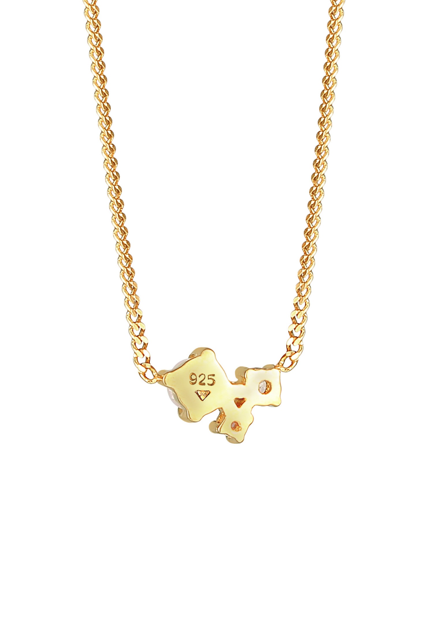 Elli PREMIUM Pendentif pour dames avec améthyste en quartz rose et pierre topaze en plaqué or 925