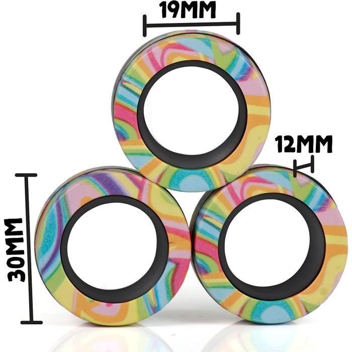 Magneettiset renkaat Fidget-lelu Aikuisille tarkoitetut fidget-magneetit Sormuslelut ahdistuksen lievitykseen Fidget-lahja väri värit m KÄSIPYÖRÄ