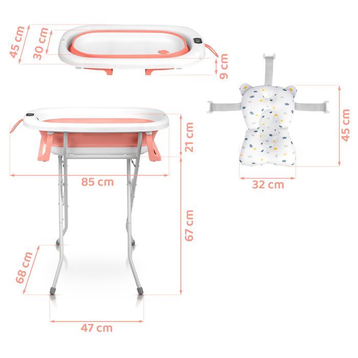 Baignoire pliable pour enfants - Ricokids - Insert pour nouveau-nés - Thermomètre intégré - Pliable et légère