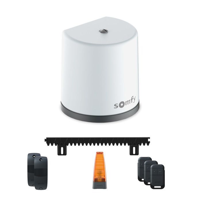 SOMFY 1246290 - Freevia Essential RTS sliding gate motor - Supplied with 3 Keypop remote controls, flashing light,