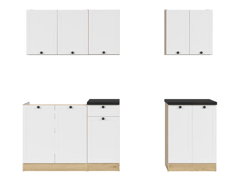 Junona 3 Komplet kuchenny Junona Line A 180 cm biały z blatem