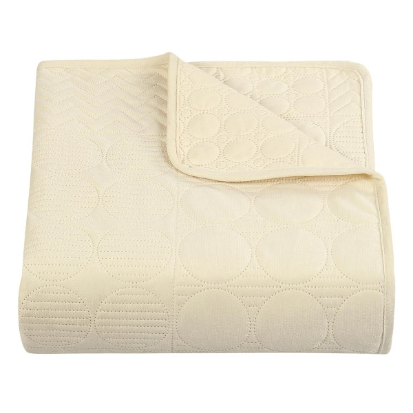 Narzuta 200x220 Elegant kremowa welurowa geometryczna