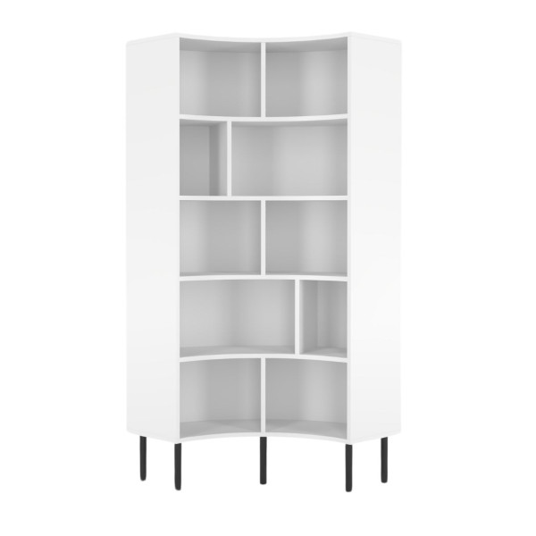 Narożny regał Skandica HORN z czarnymi nogami /biały /80 cm