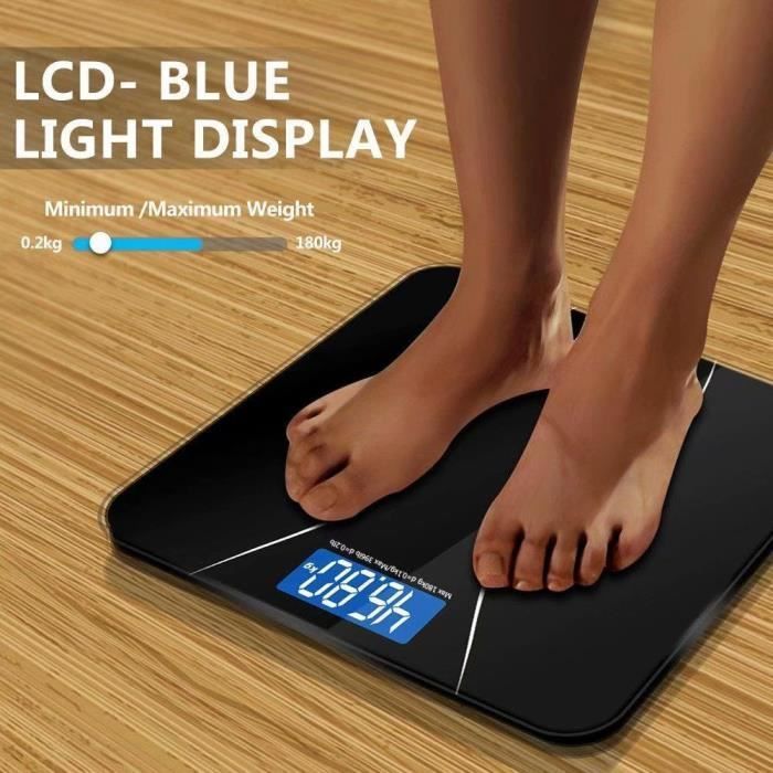 Pèse-personne numérique de haute précision avec plate-forme extra large et écran LCD rétroéclairé facile à lire, 400 lb