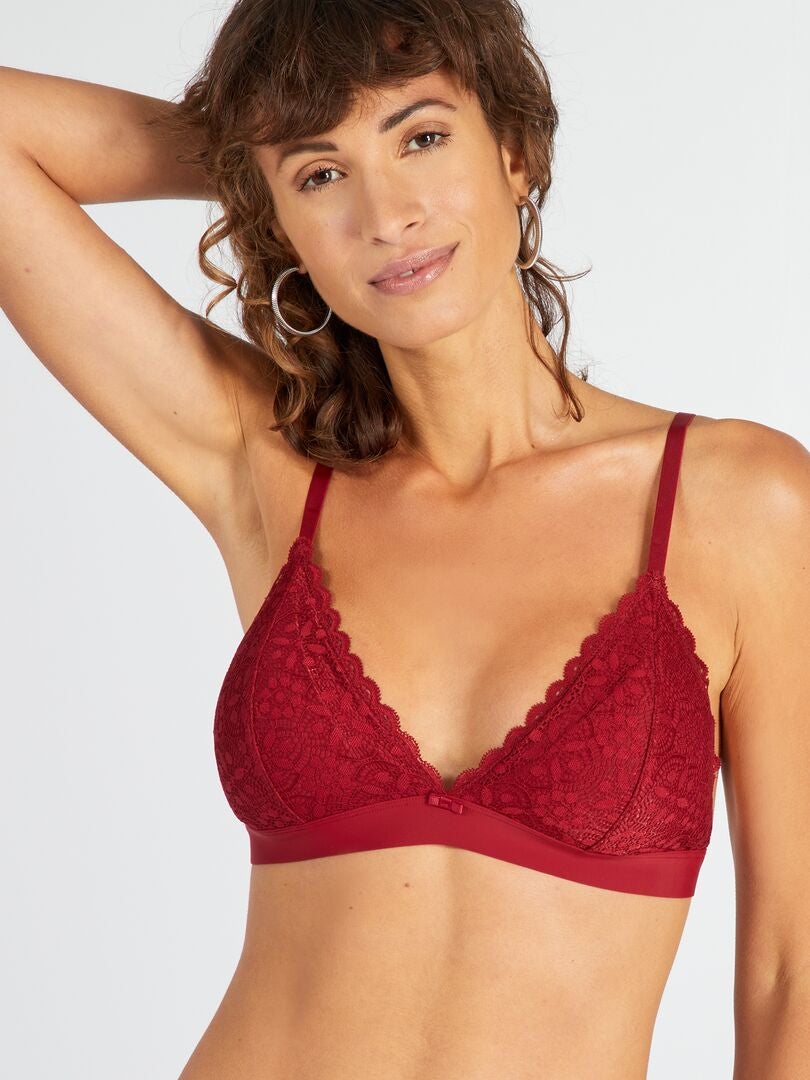 Kanten driehoekige bh - ROOD