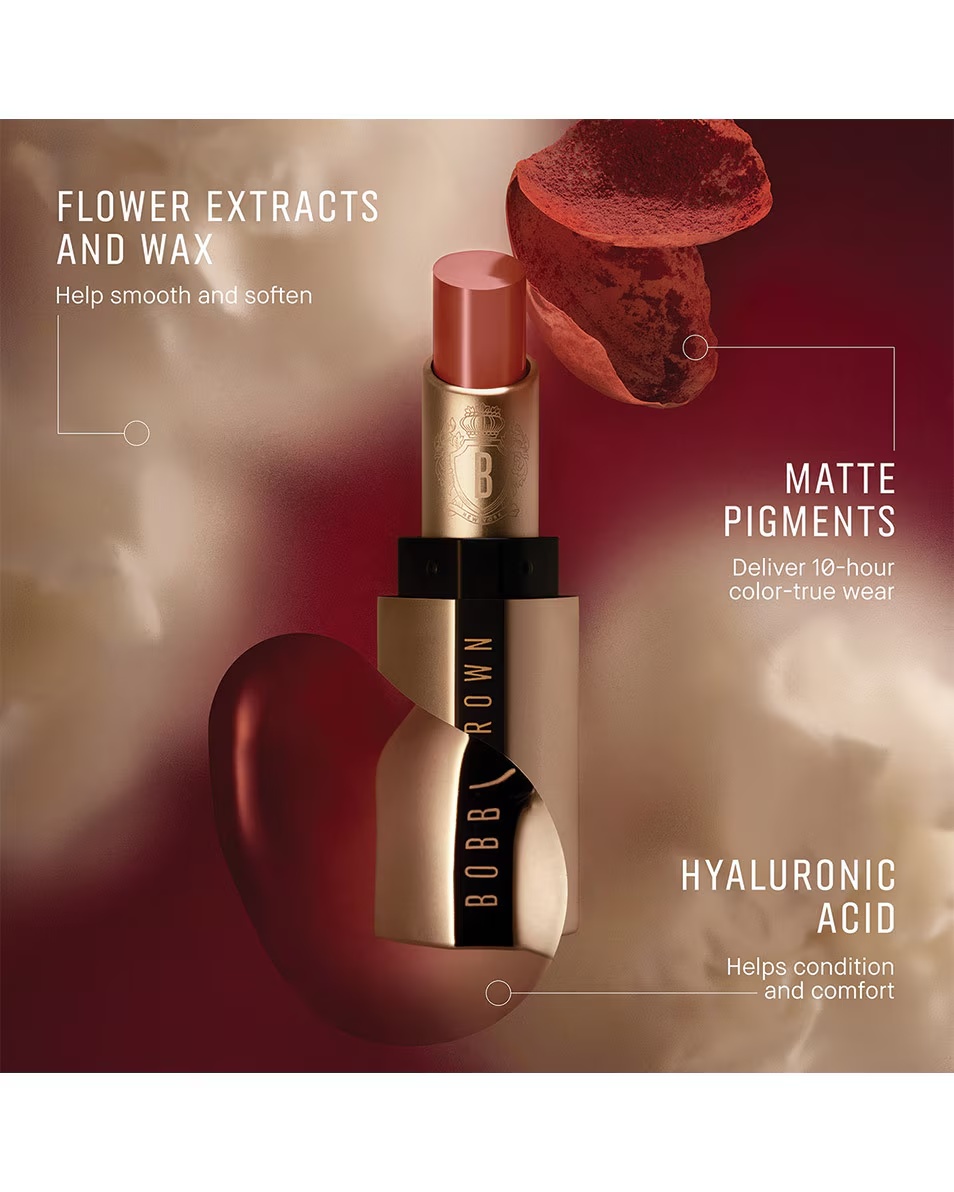 BOBBI BROWN LUXURY MATTE LIP COLOR LIPSTICK ΜΑΤ ΚΡΑΓΙΟΝ - 12 ΩΡΕΣ ΔΙΑΡΚΕΙΑΣ - ΦΩΤΕΙΝΟ