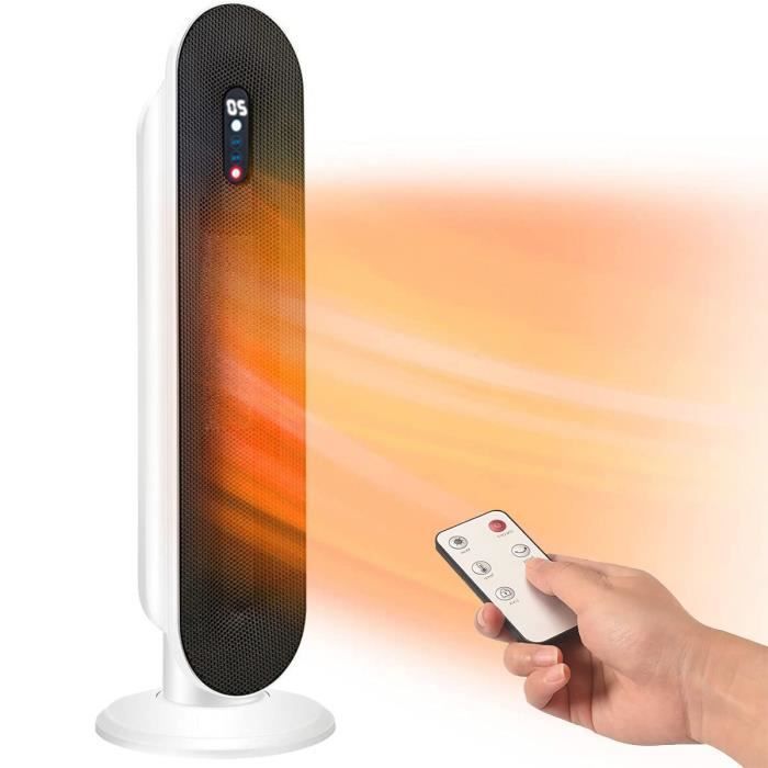 Termoventilatore elettrico potente da 2000 W, riscaldamento rapido, telecomando con protezione antiribaltamento e contro il surriscaldamento.