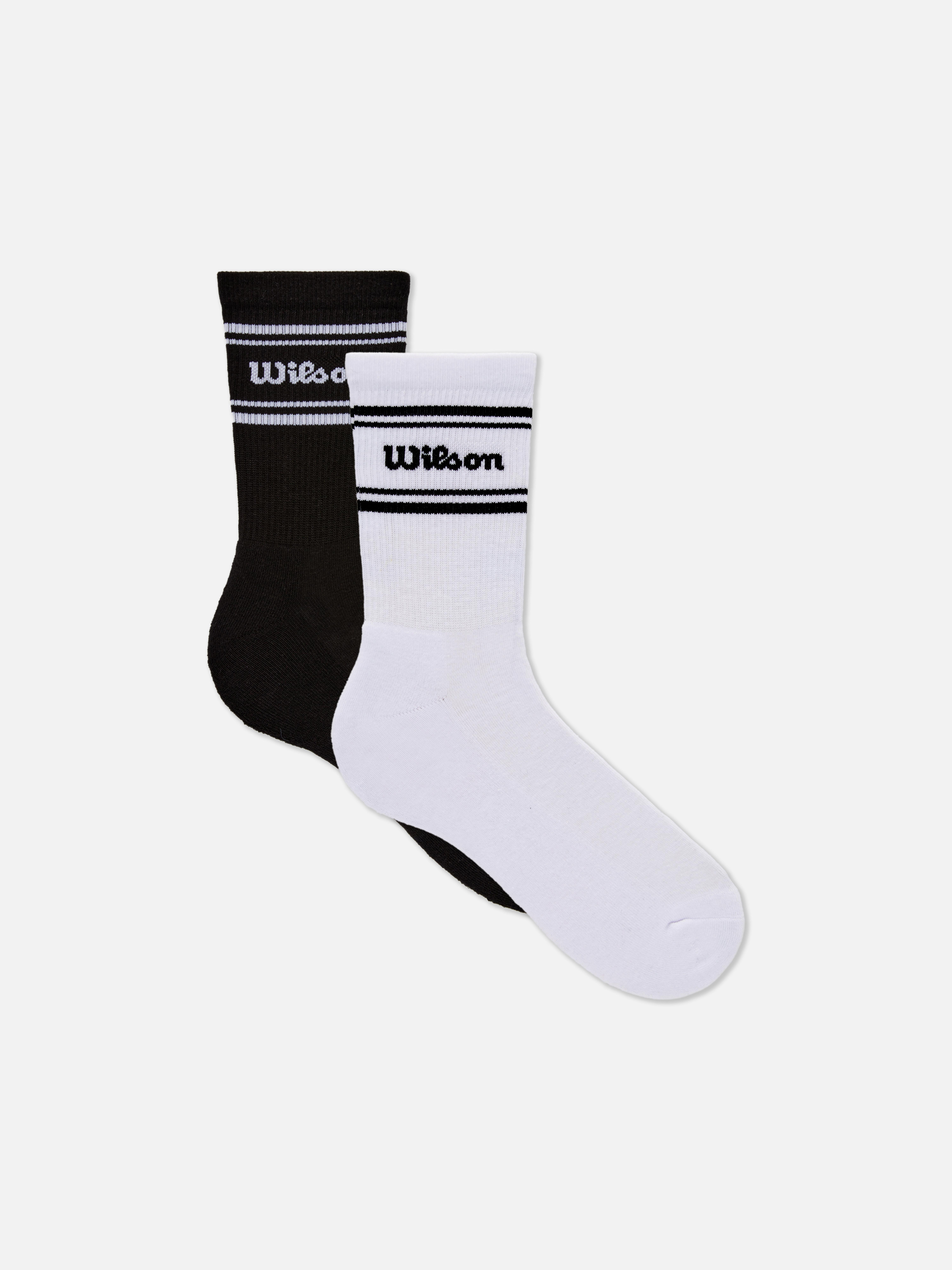 Wilson gepolsterte, mittelhohe Sportsocken, 3 Paar Sportsocken mit gepolstertem Fußbett, gerippten Bündchen und kontrastierendem Wilson-Logo