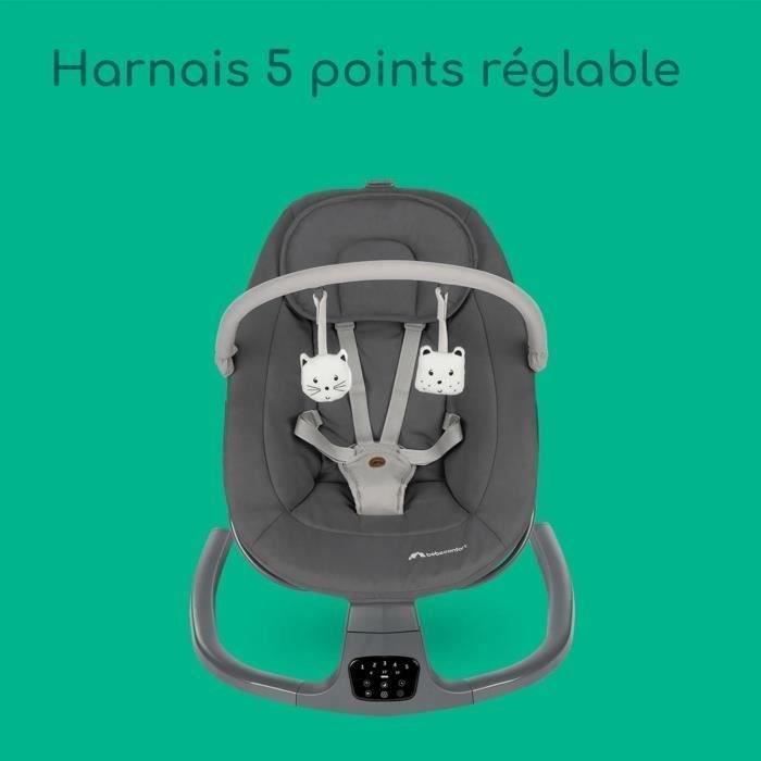 BEBECONFORT JOLANA, Rocking baby bouncer, comfortable, with motion detection, from 0 to 9 months (9kg) TINTED GRAPHITE