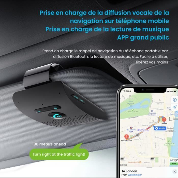 PIMPIMSKY Car Hands-Free Kit - Bluetooth - Siri Support - Automatic Reconnection - Black