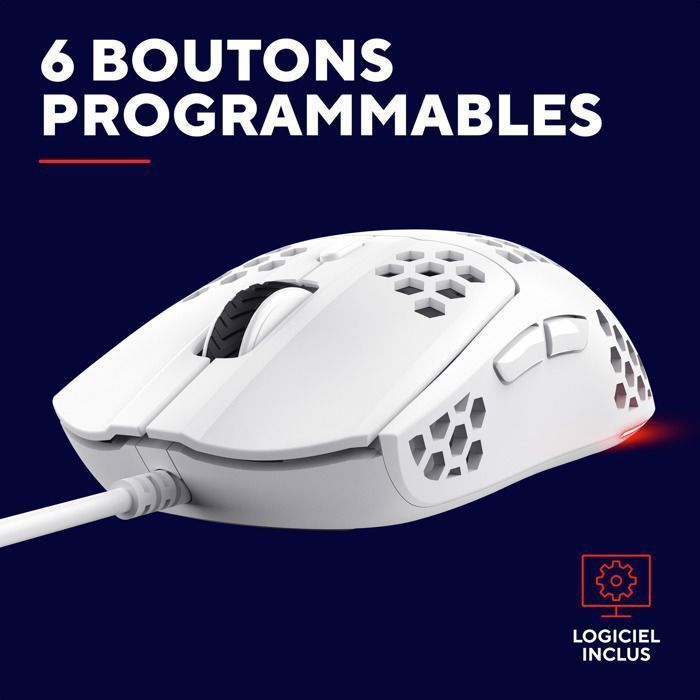 Souris Gaming Ultra Légère - Trust Gaming GXT 928 Helox - Capteur Haute Précision - RGB - FPS & eSports