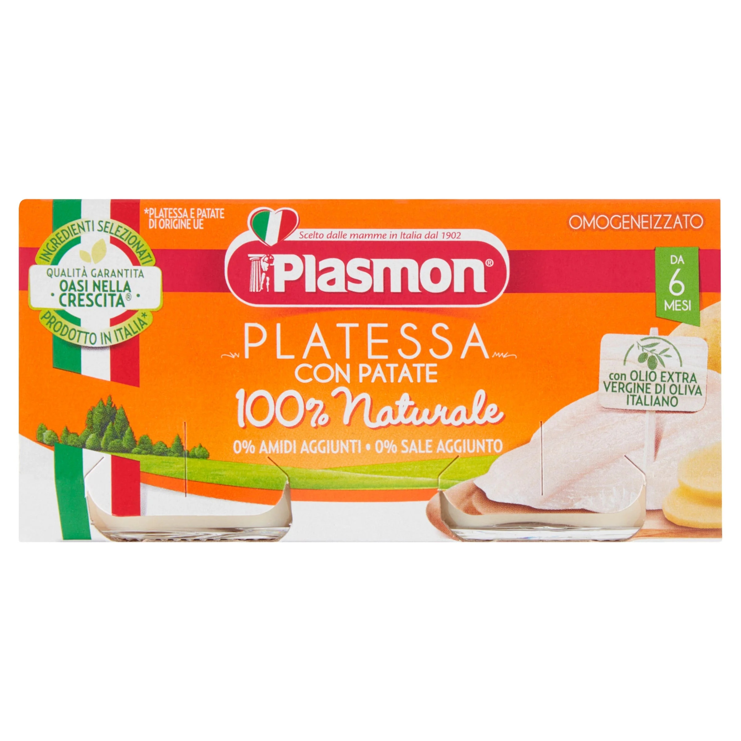 PLASMON Plasmon lenguado homogeneizado grande 2 tarros de 80 g de comida para bebés