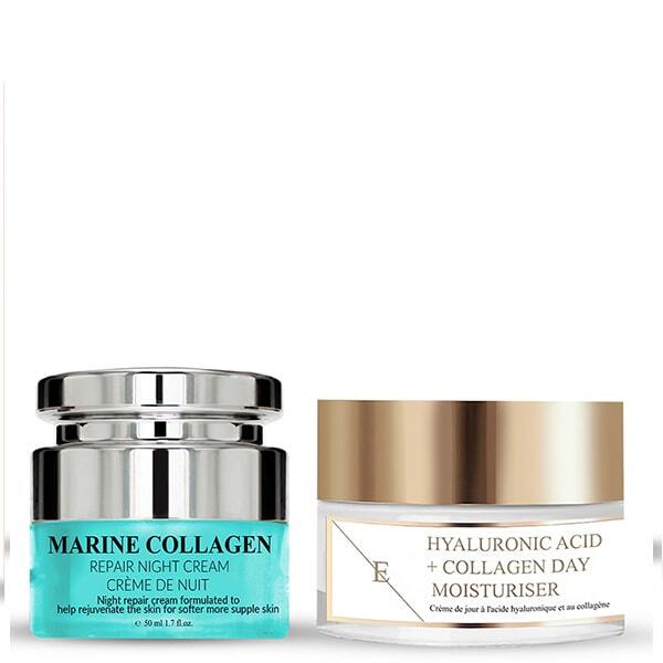 Crema giorno all'acido ialuronico e crema notte marina Eclat Skin London