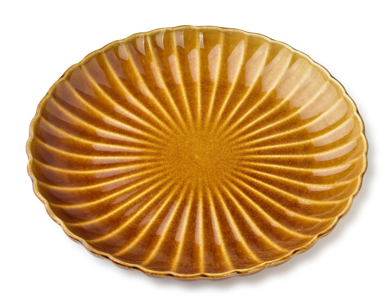 Elegancki Talerz Obiadowy Evie Honey z Porcelany 27 cm