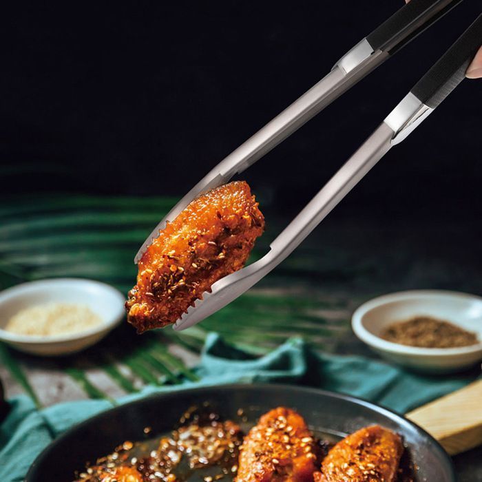 Set d'ustensiles de Barbecue Professionnel - qualité Alimentaire Fourchette à Viande, Pince à Griller et spatule - Acier Inoxydable