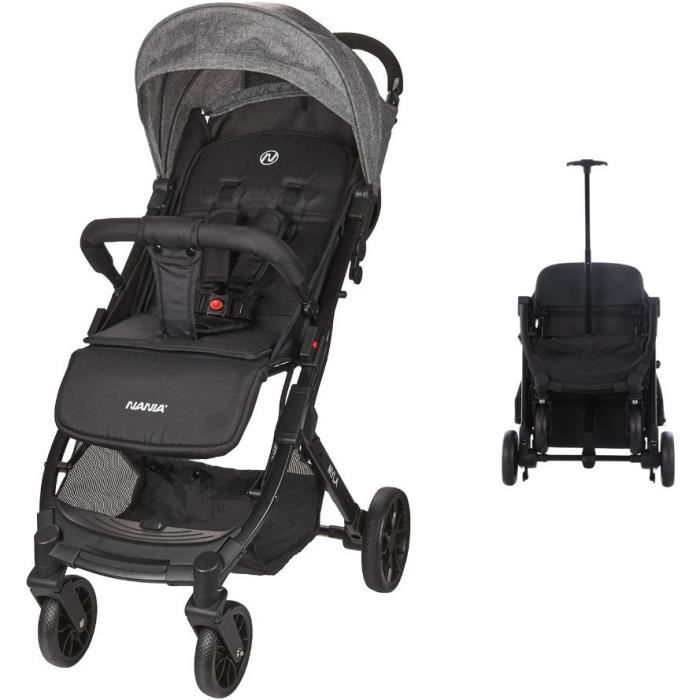 Carrinho de Bebê Compacto NANIA - MYLA - 4 Rodas - Preto