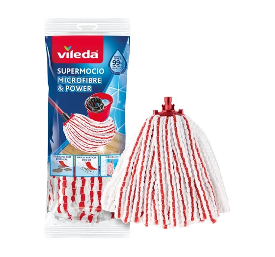 Vileda Supermocio Microfibre&Power Refill wkład do mopa sznurkowego 1 sztuka