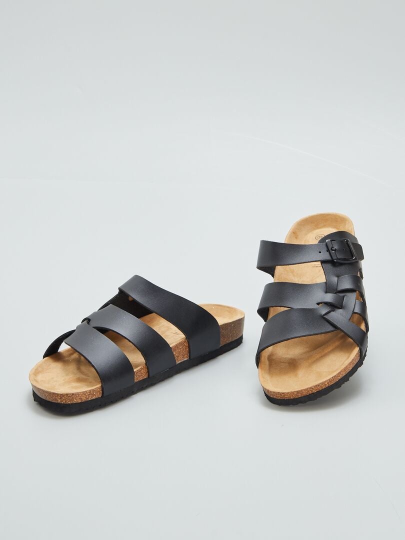 Mules de color liso - negro