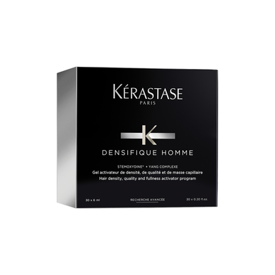 Kérastase Densifique Homme Ampoules, Ampollas redensificantes para cabello fino para hombre, 30 x 6 ml