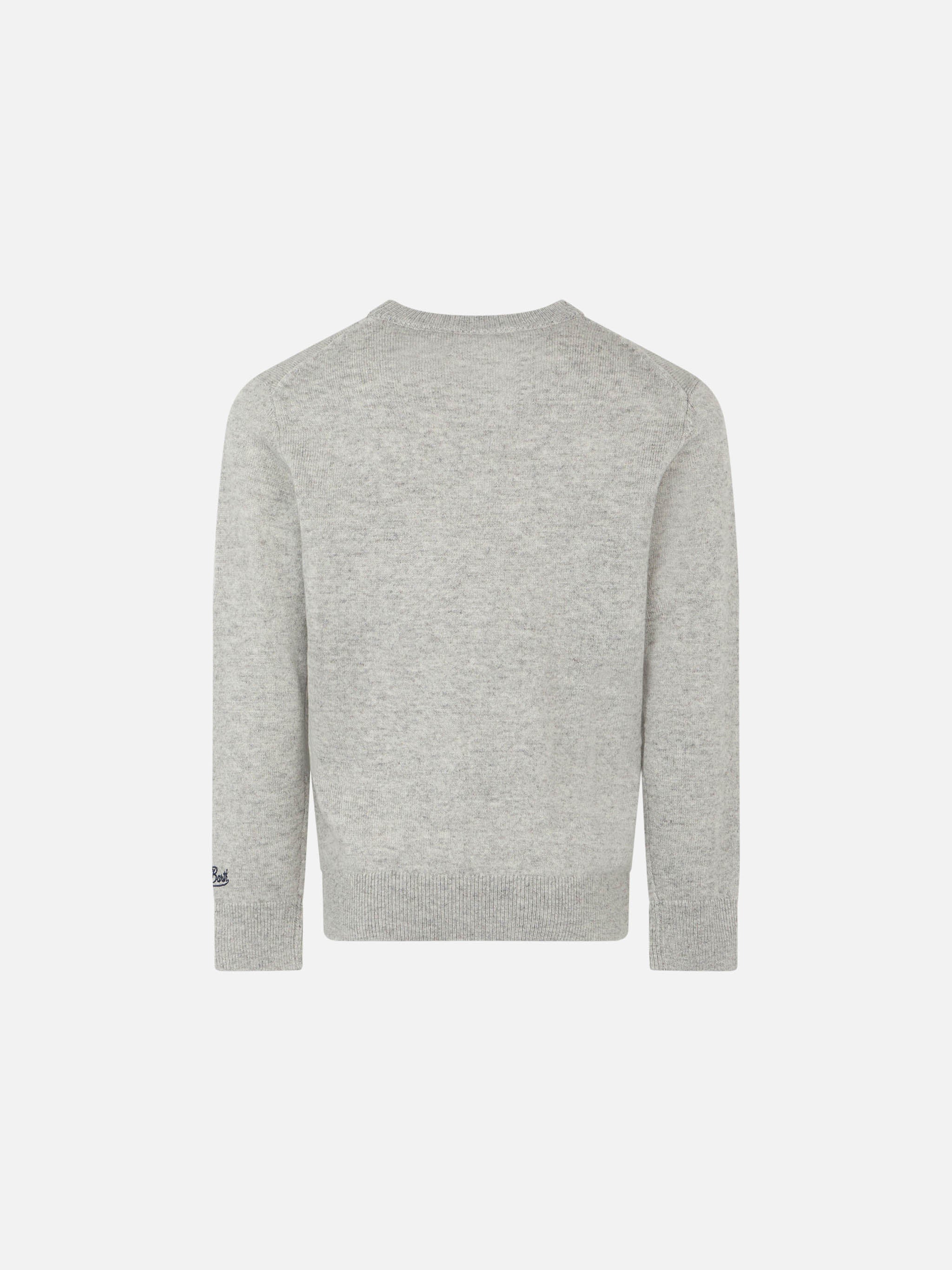 grauer Pullover mit Aufdruck „To be posty“ für Kinder