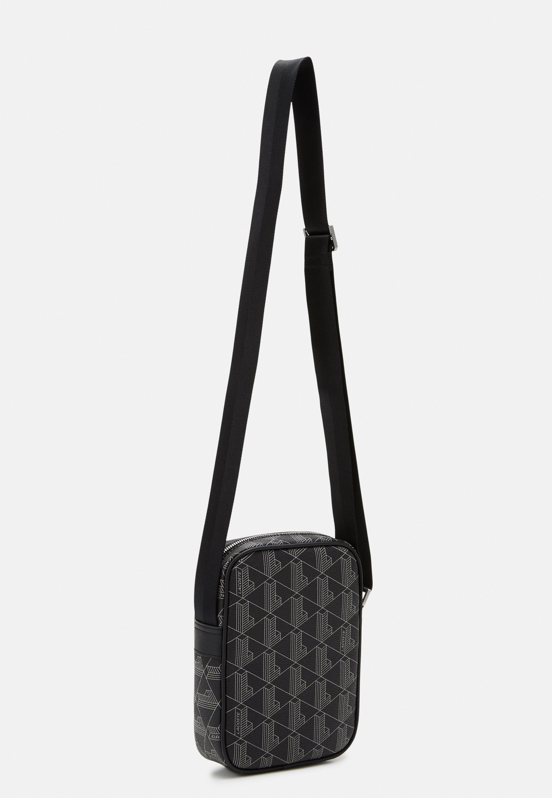 Lacoste VERTICAL CAMERA TAS UNISEX - Crossbodytas - zwart/grijs