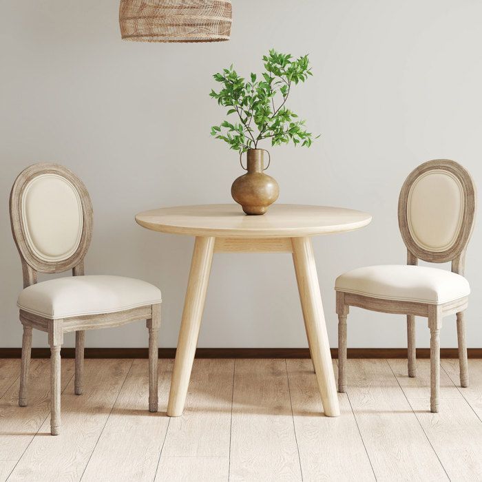 HOMCOM - Ensemble de chaises de salle à manger - Bois de caoutchouc - 49x56x96cm - Crème