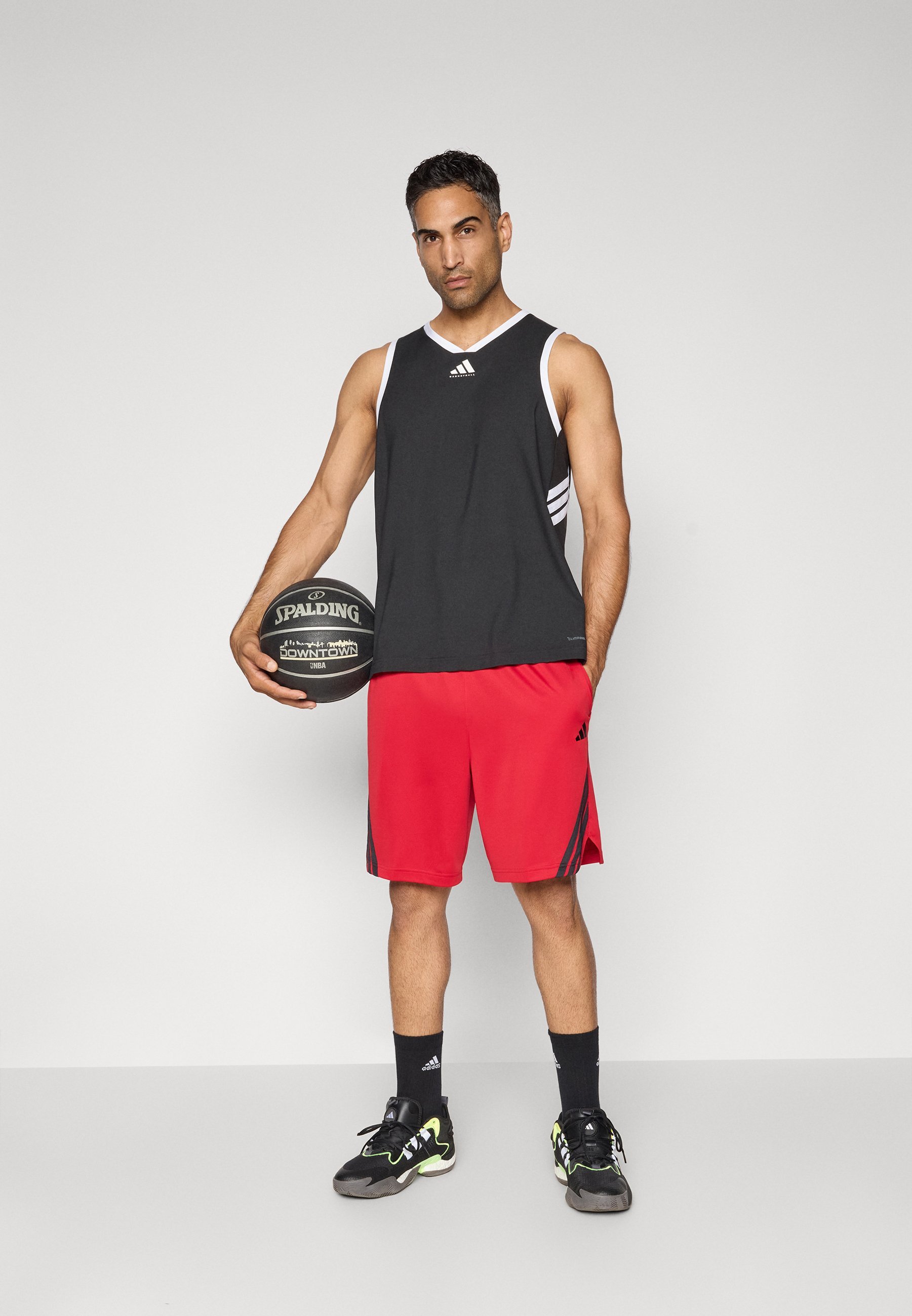 adidas Performance 3-STRIPES - Sportshorts - Team Power rood/zwart