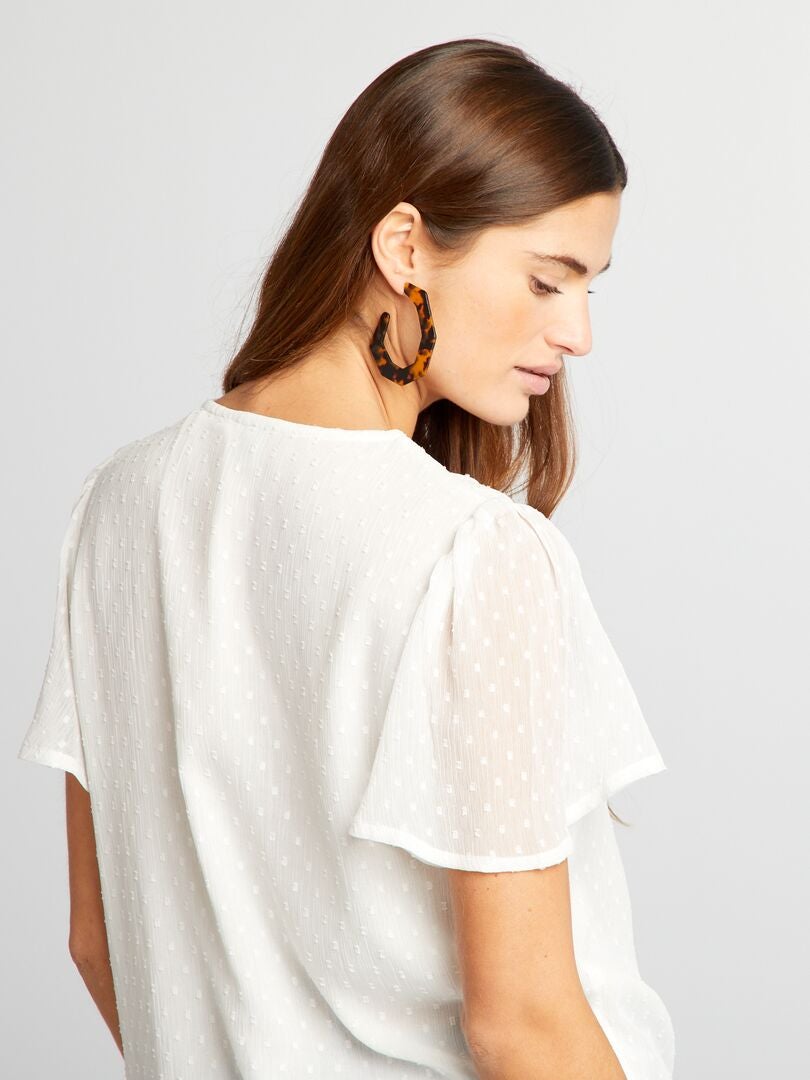 Plumetis blouse - WIT