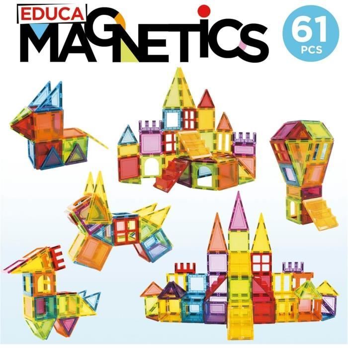 Jeu éducatif - EDUCA Magnetics - Construction 3D magnétique avec 61 pièces pour enfants dès 3 ans