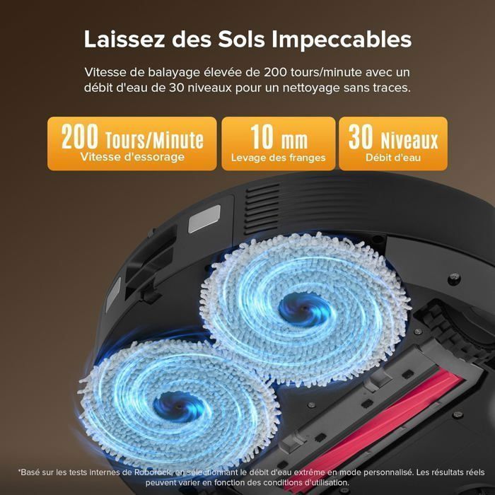 Roborock QV 35S Aspirador robô, 10000 Pa, sistema antiemaranhamento duplo, altura de elevação de 10 mm, navegação reativa e com LiDAR PreciSense, preto
