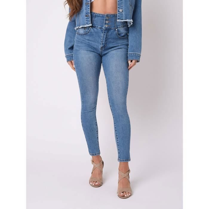 Skinny jeans met hoge taille - PROJECT X PARIS - Dames - Blauw
