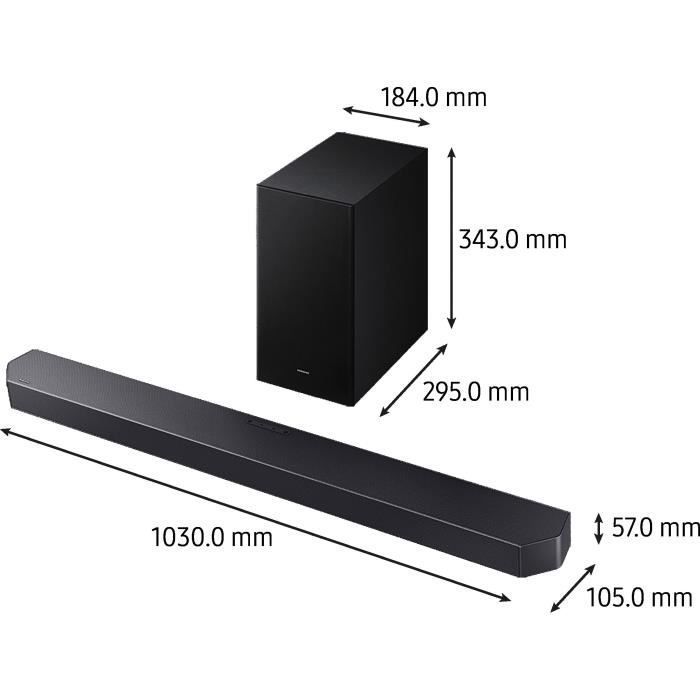 SAMSUNG HW-Q610GF/ZG - Soundbar Samsung Serie Q 3.1.2 canali - Subwoofer wireless - Dolby Atmos - Nero titanio