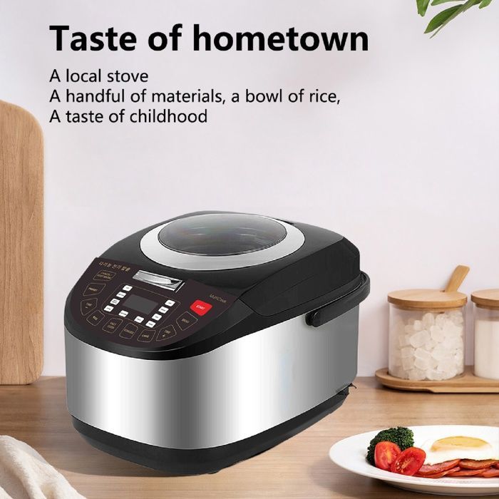 Multifunctional Rice Cooker - 900W - 5L - Aluminum Alloy Inner Pot - Button Controls - Suitable for 6-7 People