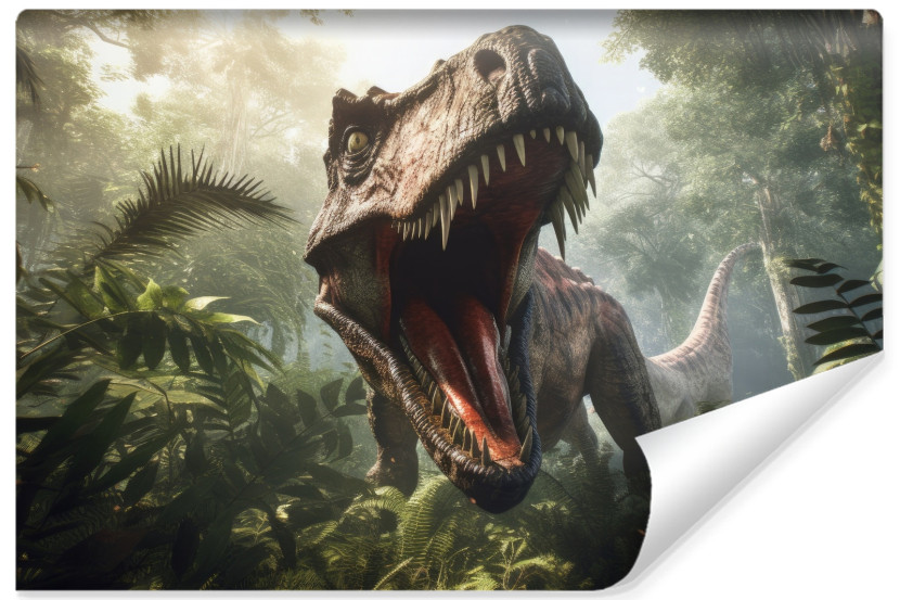 Fototapeta Dla Młodzieży Groźny Dinozaur Wzór 3D 90x60cm