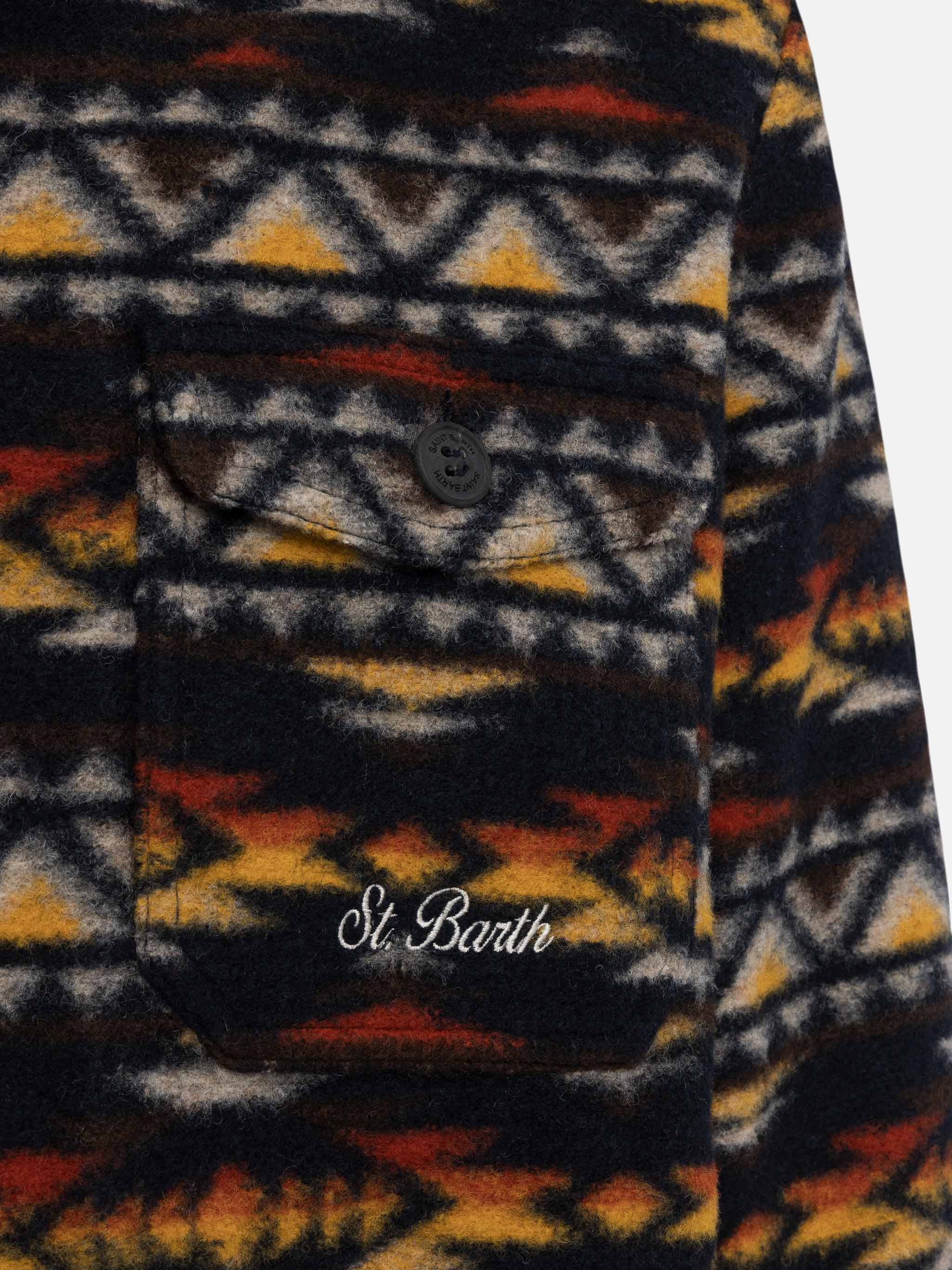 Sobrecamisa de mezcla de lana para hombre Landeck con estampado a cuadros Na