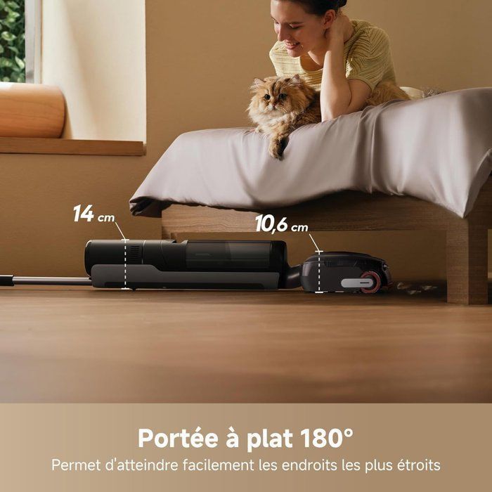DREAME H15 Pro FoamWash - Aspirateur Laveur - Nettoyage Ciblé - Solution à Rapport Intelligent - Bras Robotisé IA 2.0- TangleCut 2.0